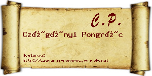 Czégényi Pongrác névjegykártya